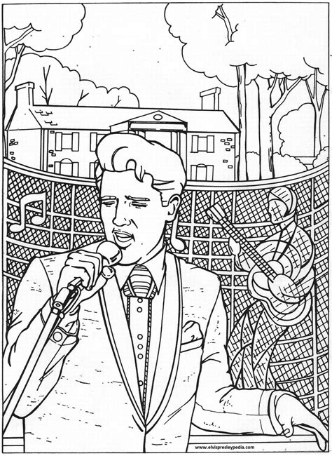 elvis presley coloring page|free elvis presley printables.